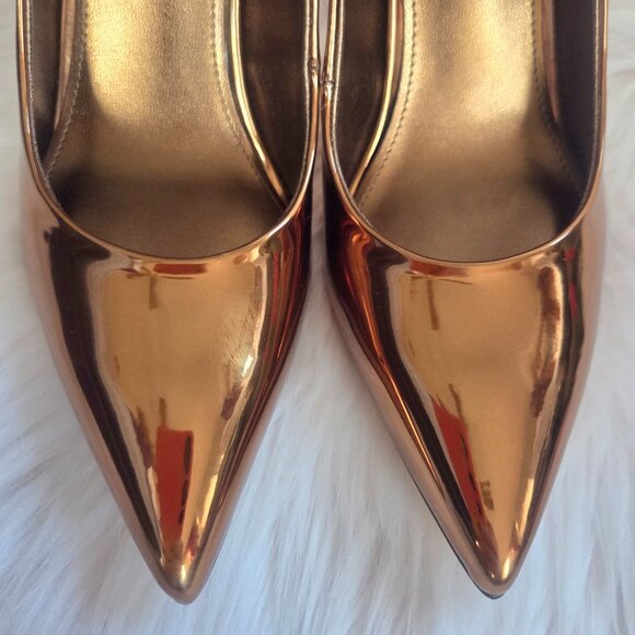 NEW NINE WEST Metallic Bronze Stiletto High Heels Size 7 - Picture 8 of 13